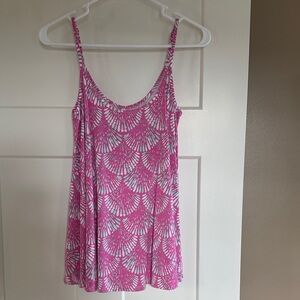 Southern Tide Pink and White Tank Top